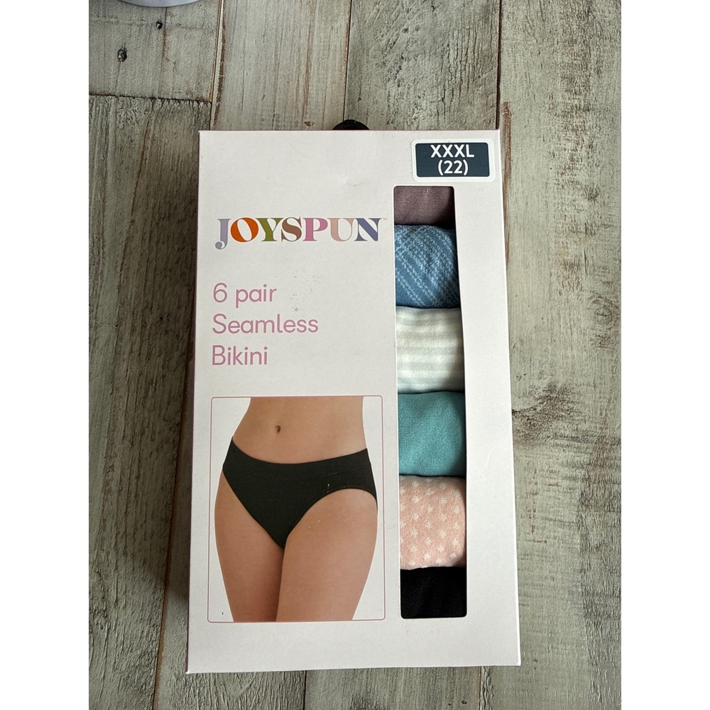 Joyspun 6 Pack Seamless Bikini Panties XXXL 22 Multi Color Super Soft Panty Set